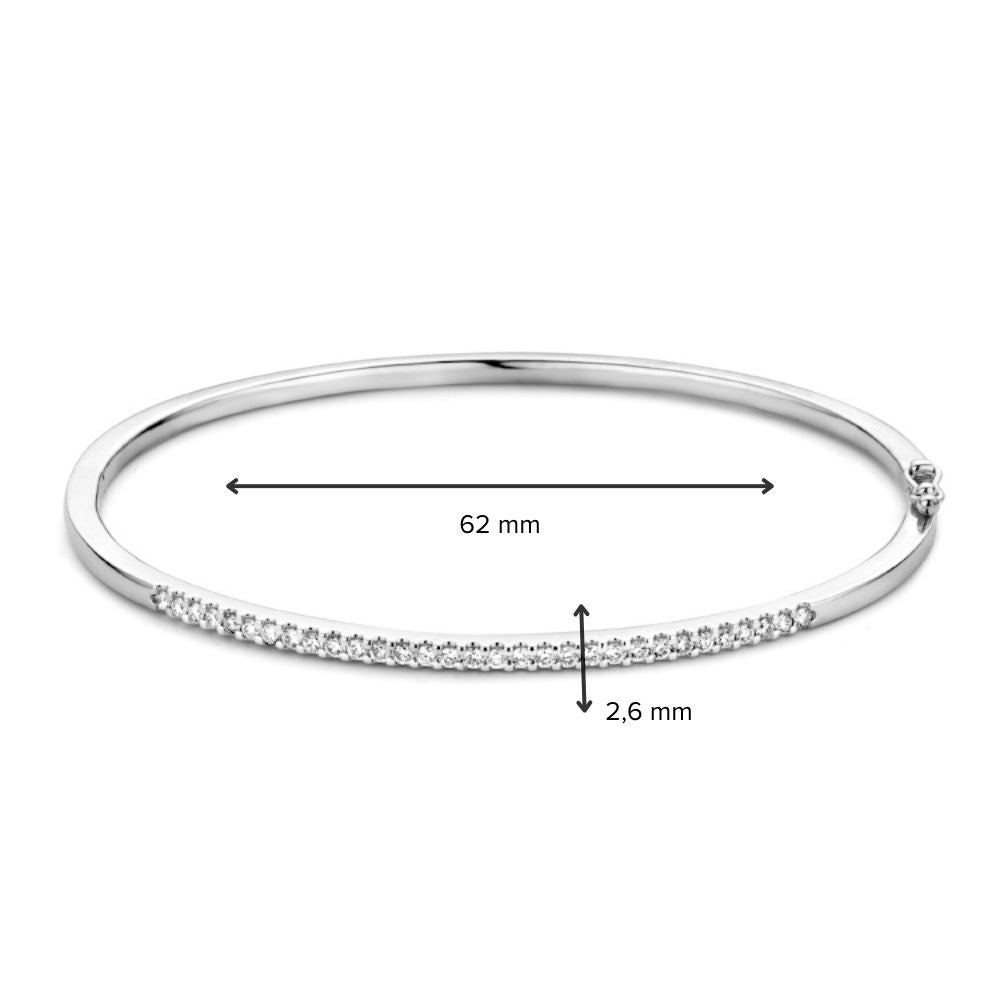 Pulsera de oro blanco con diamantes 0.96 crt - Accesorio elegante de mujer 14 quilates