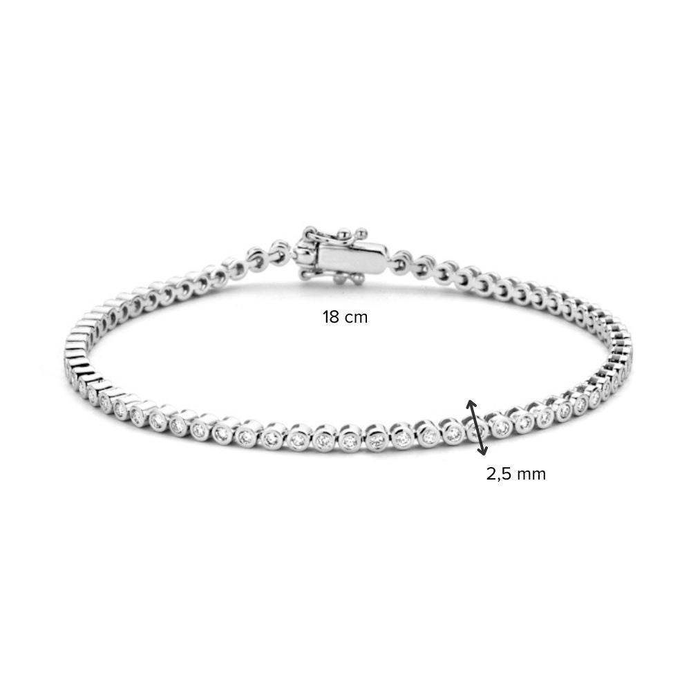 Pulsera de oro blanco con 69 diamantes – 1.02 crt, 14 quilates