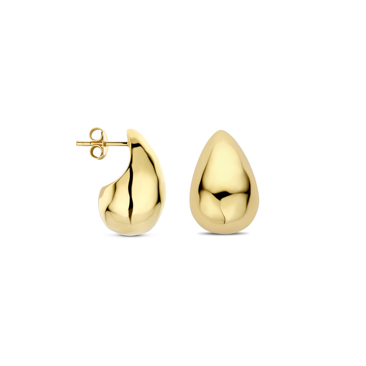 pendientes de botón gota 20 mm 1 micron plata chapado en oro amarillo