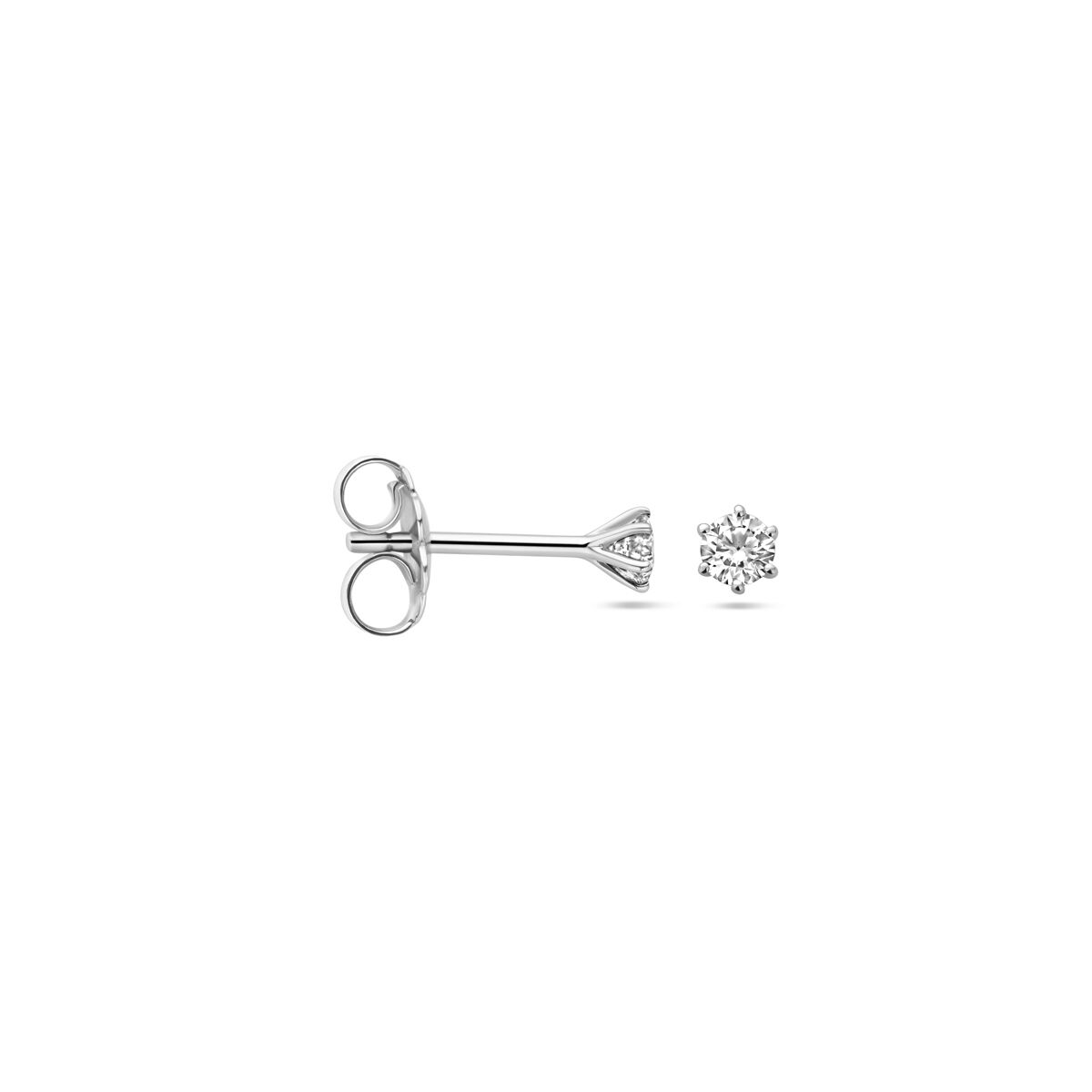 pendientes de botón diamante h si 14K oro blanco