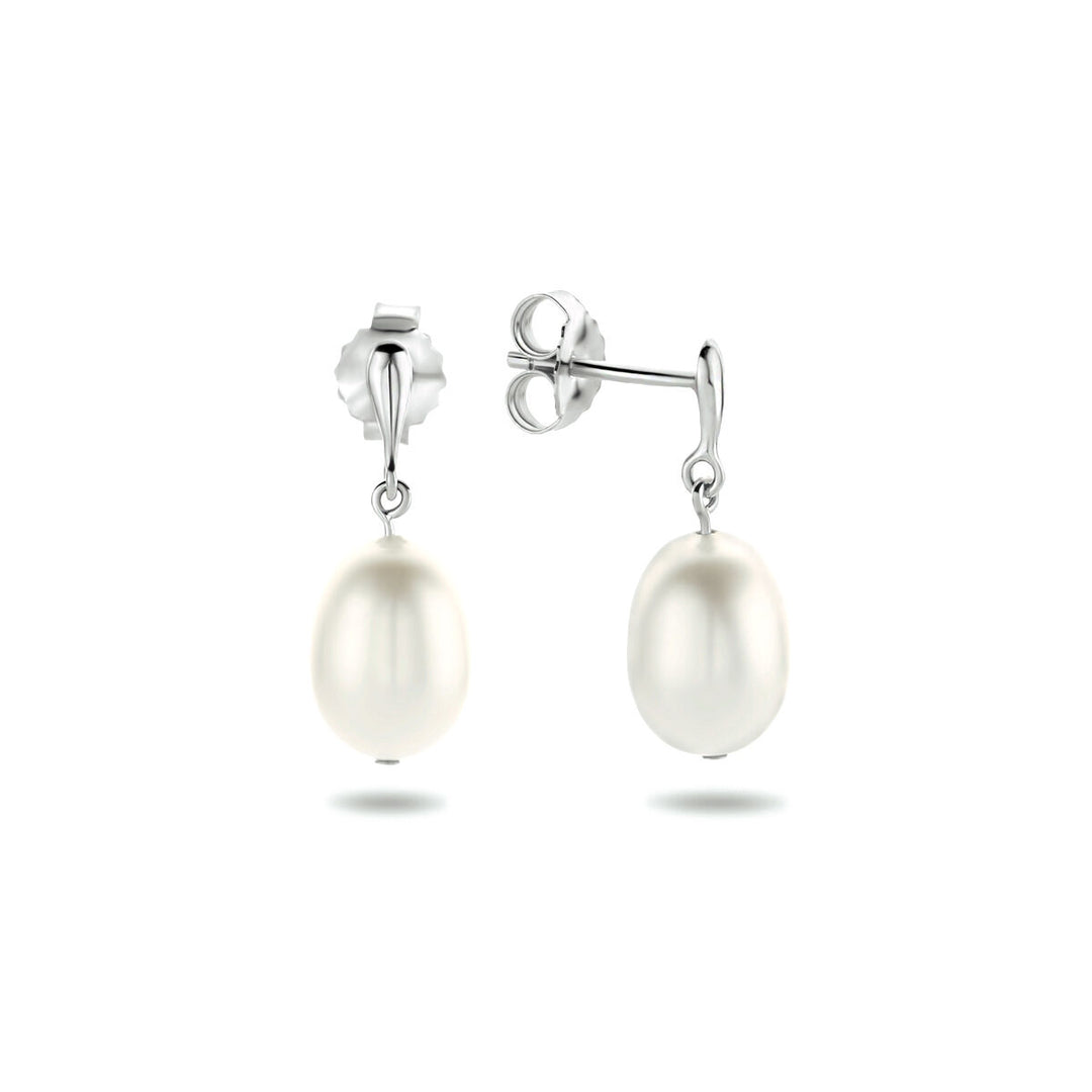 oorhangers parel zilver gerhodineerd