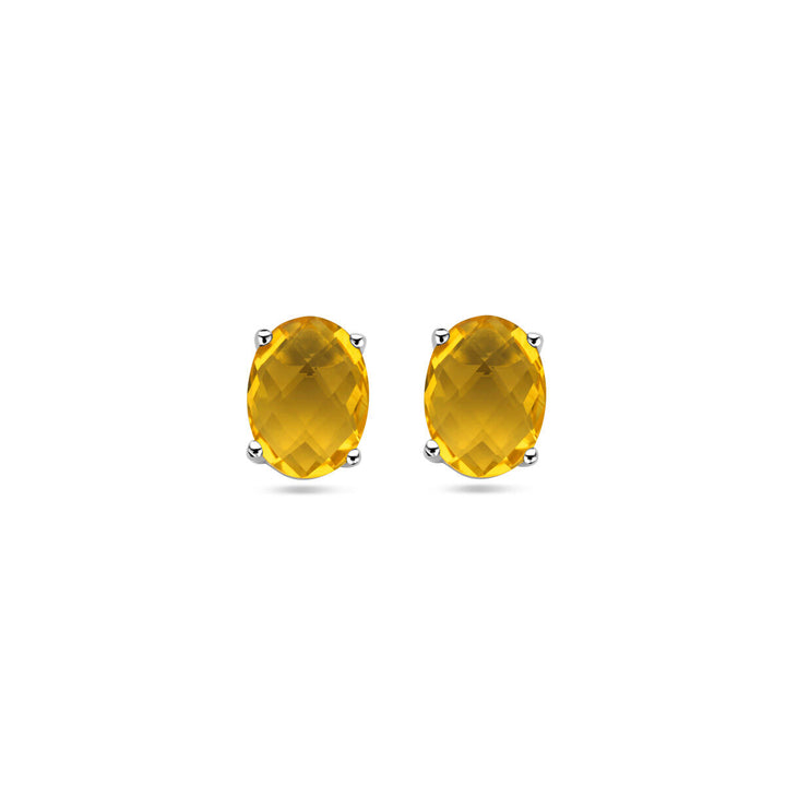 oorknoppen citrien zilver gerhodineerd