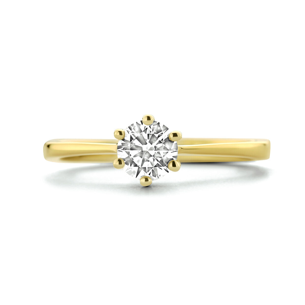 anillo de zircón en oro amarillo de 14K