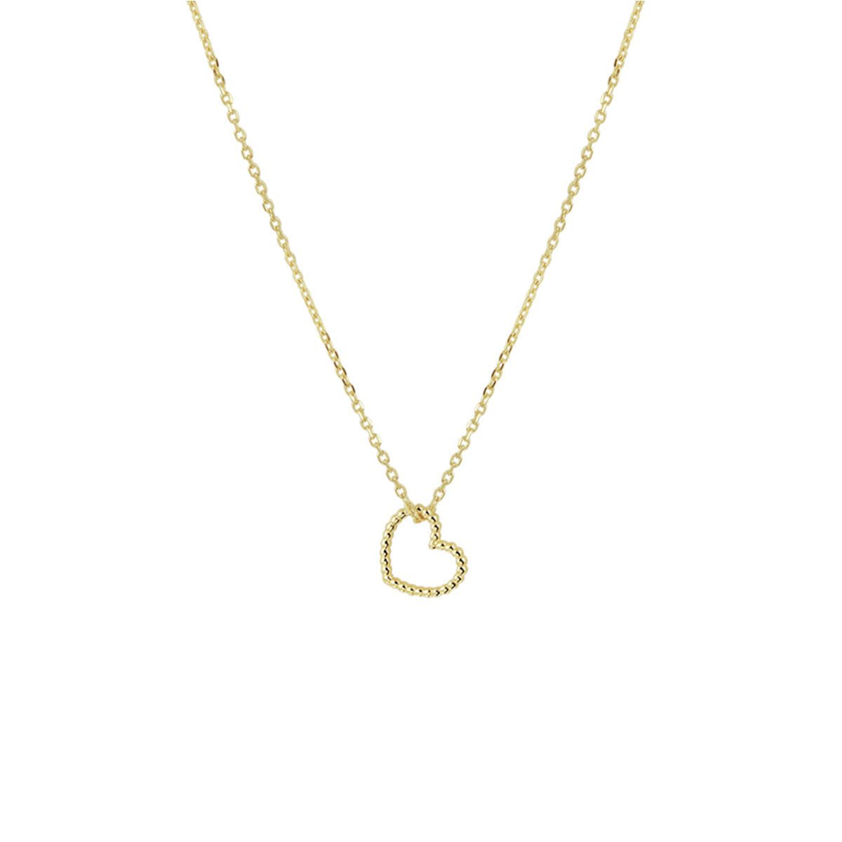 cadena de dama de oro de 14K con colgante en forma de corazón.