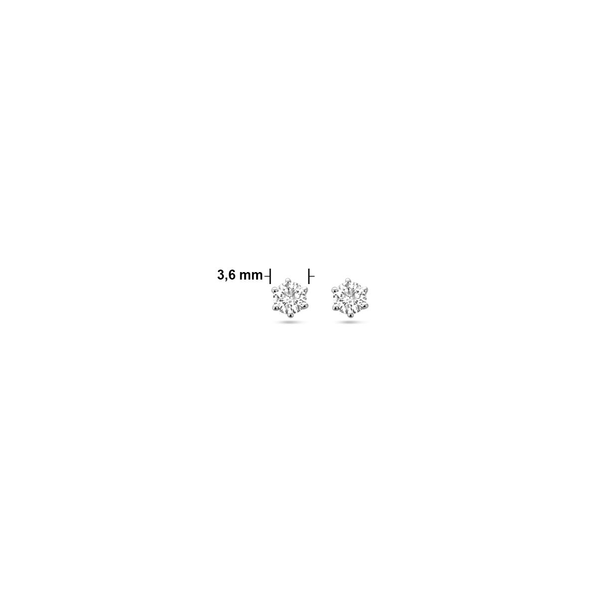 pendientes de botón diamante h si 14K oro blanco