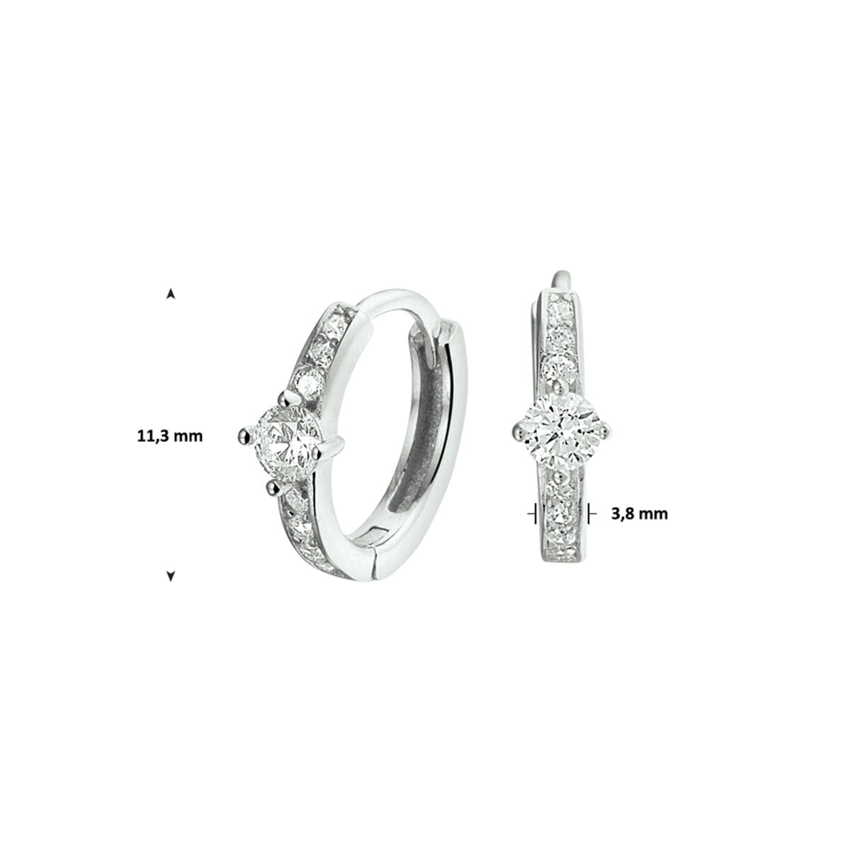 aros de circonita plata rodiada