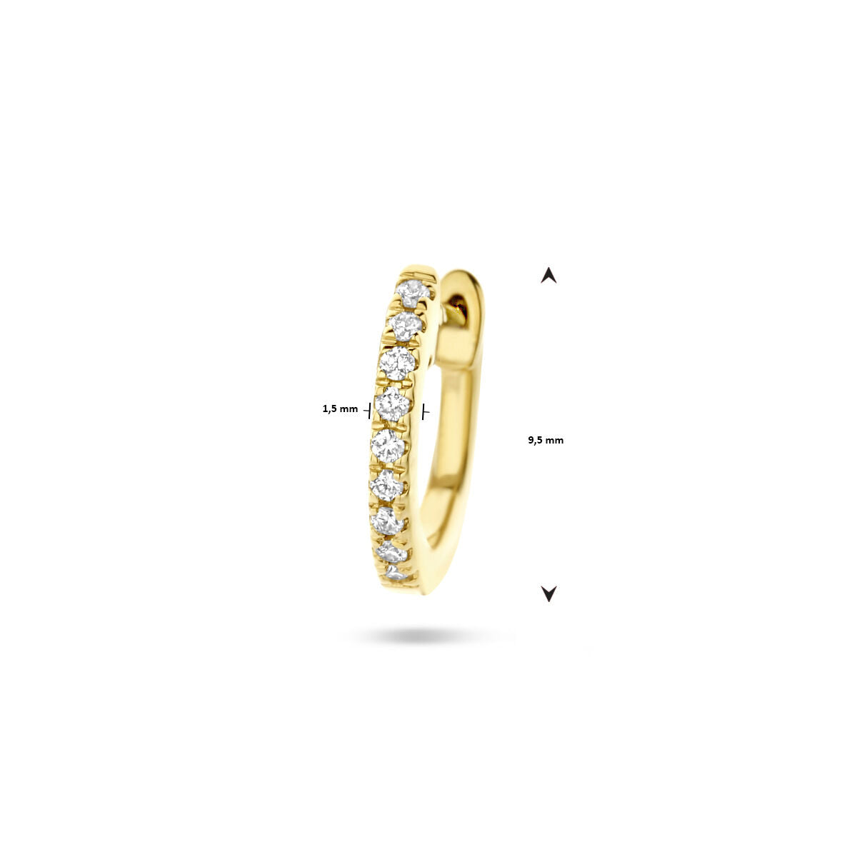 aro de diamante 0.03ct h si 9,5 mm por pieza oro amarillo 14K