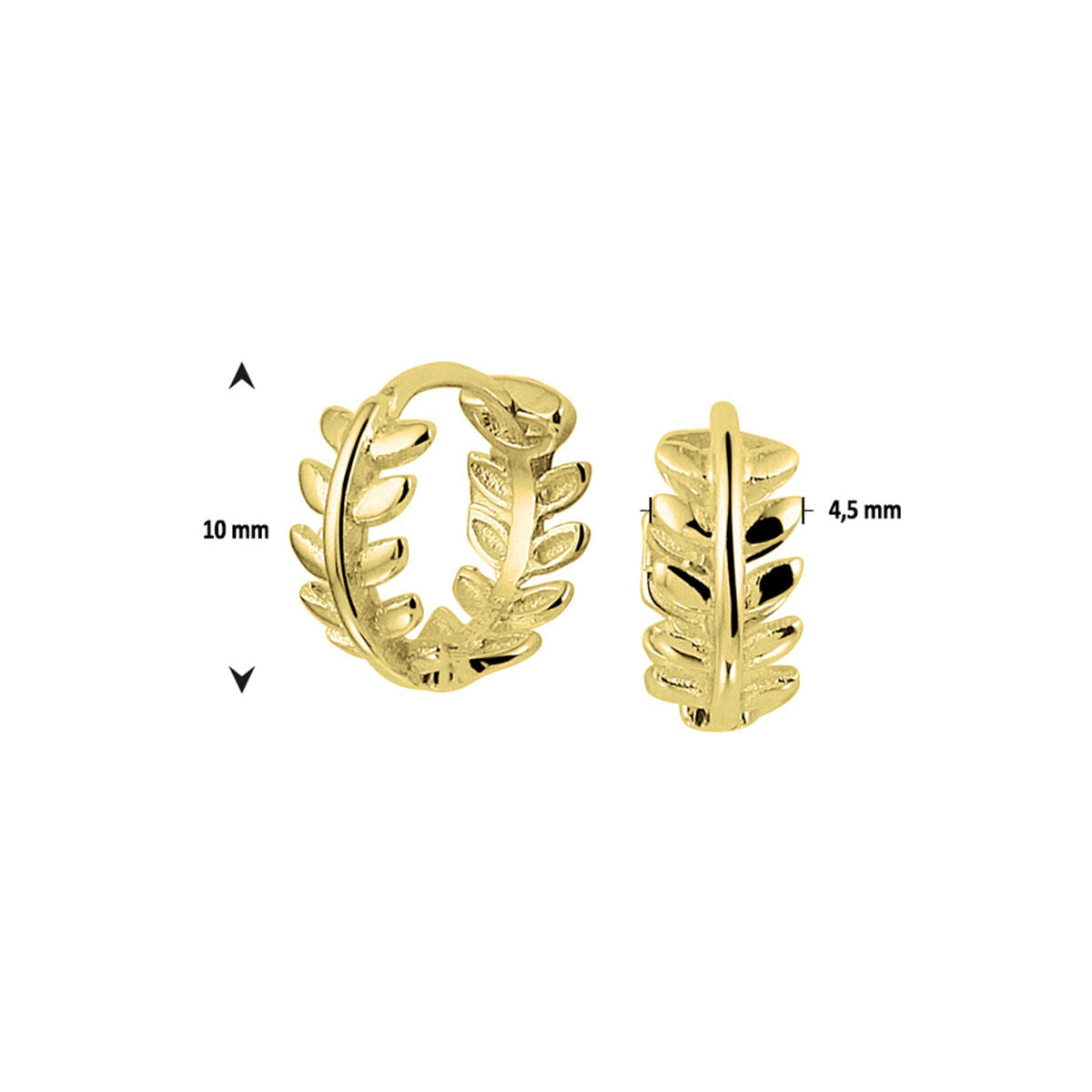 aros 1 micrón plata chapado en oro amarillo