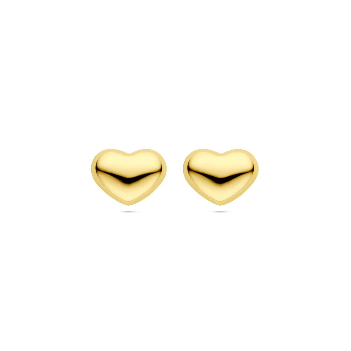 pendientes de botón corazón 13 mm chapado en oro amarillo