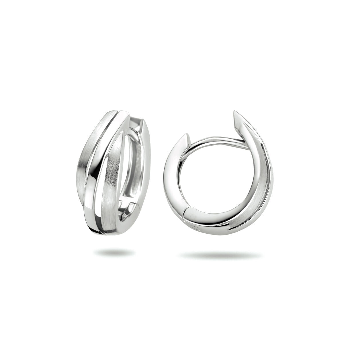 aros poli/mate de plata rodiado