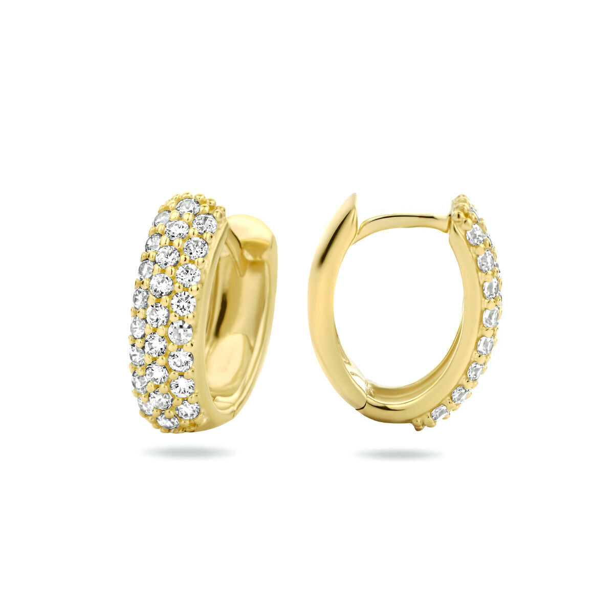 aros de zircón 14K oro amarillo