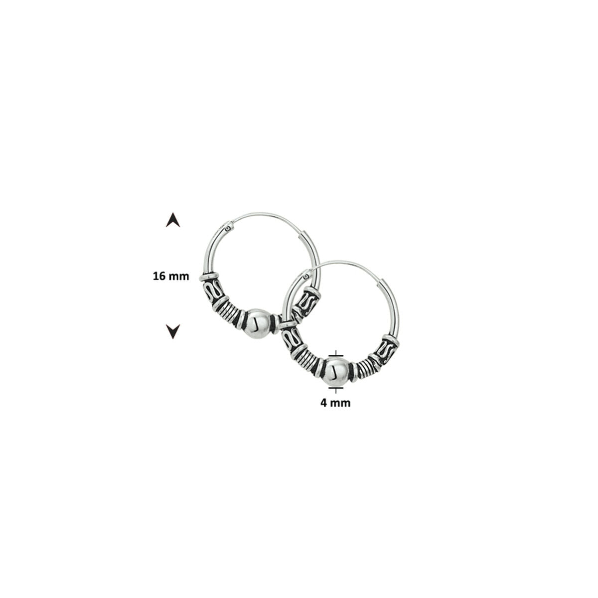 aros oxi bali plata oxidada