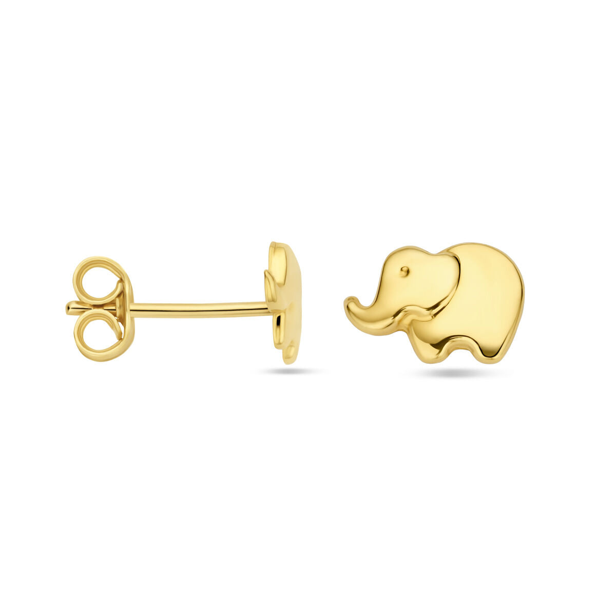 pendientes de botón elefante 5 mm 14K oro amarillo