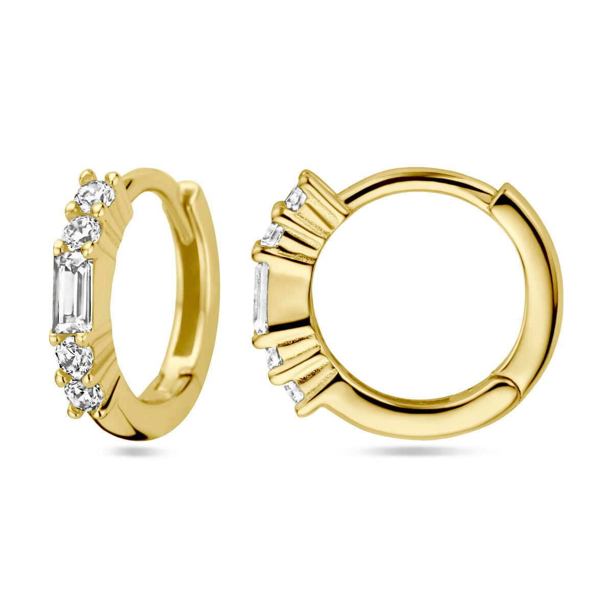 aros de zircón 1 micrón plata chapado en oro amarillo