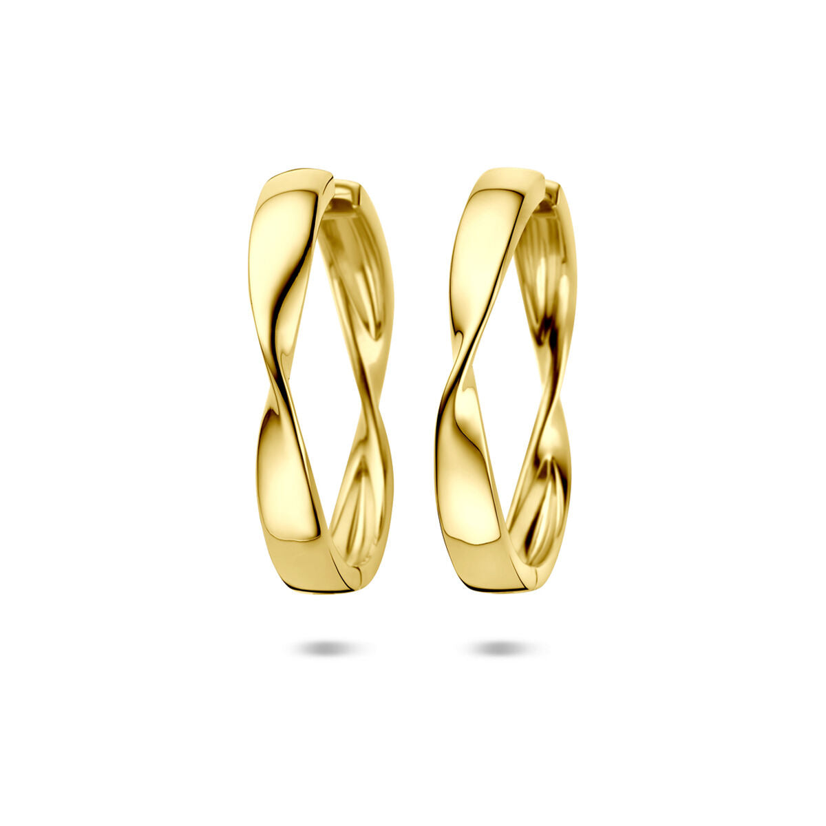 Pendientes de aro dorados con diseño retorcido, de 40 x 5.5 mm.