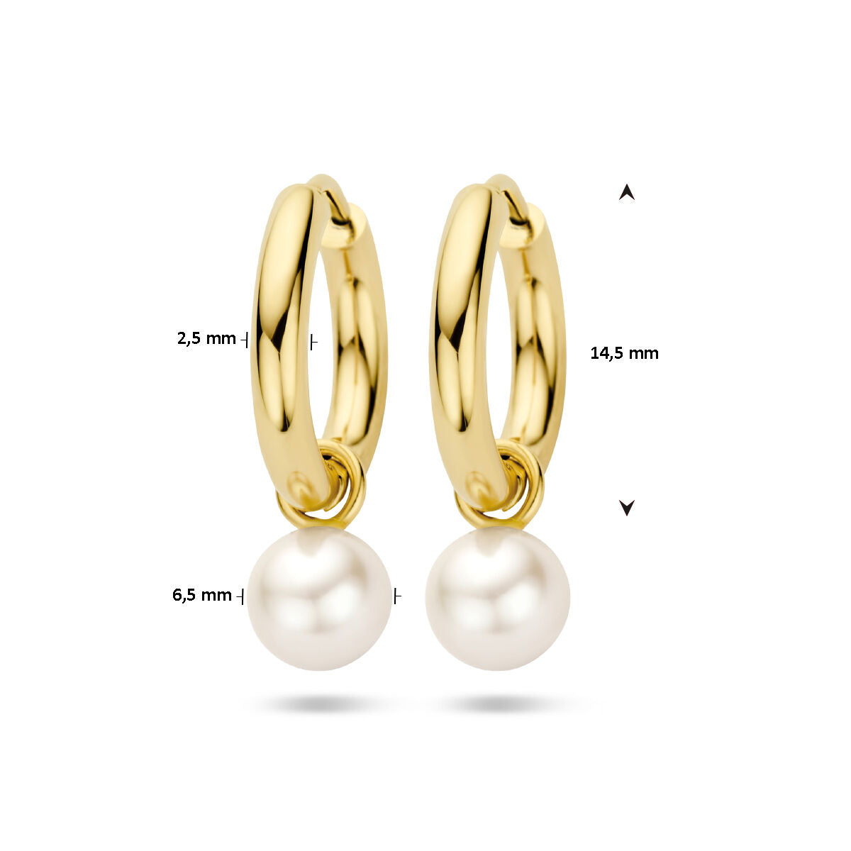aros perla 14K oro amarillo