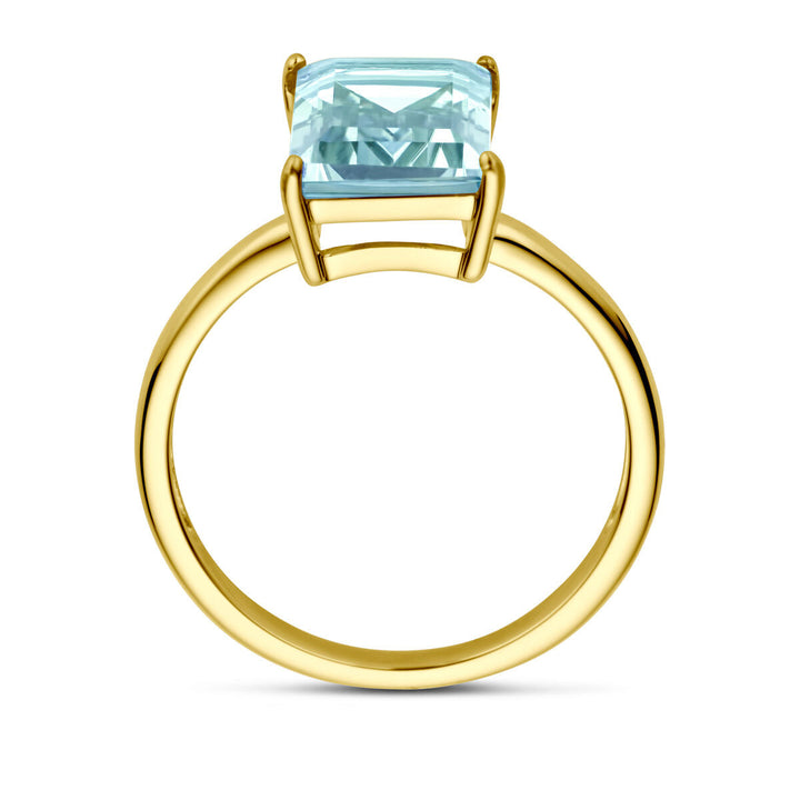 ring blauw topaas 14K geelgoud