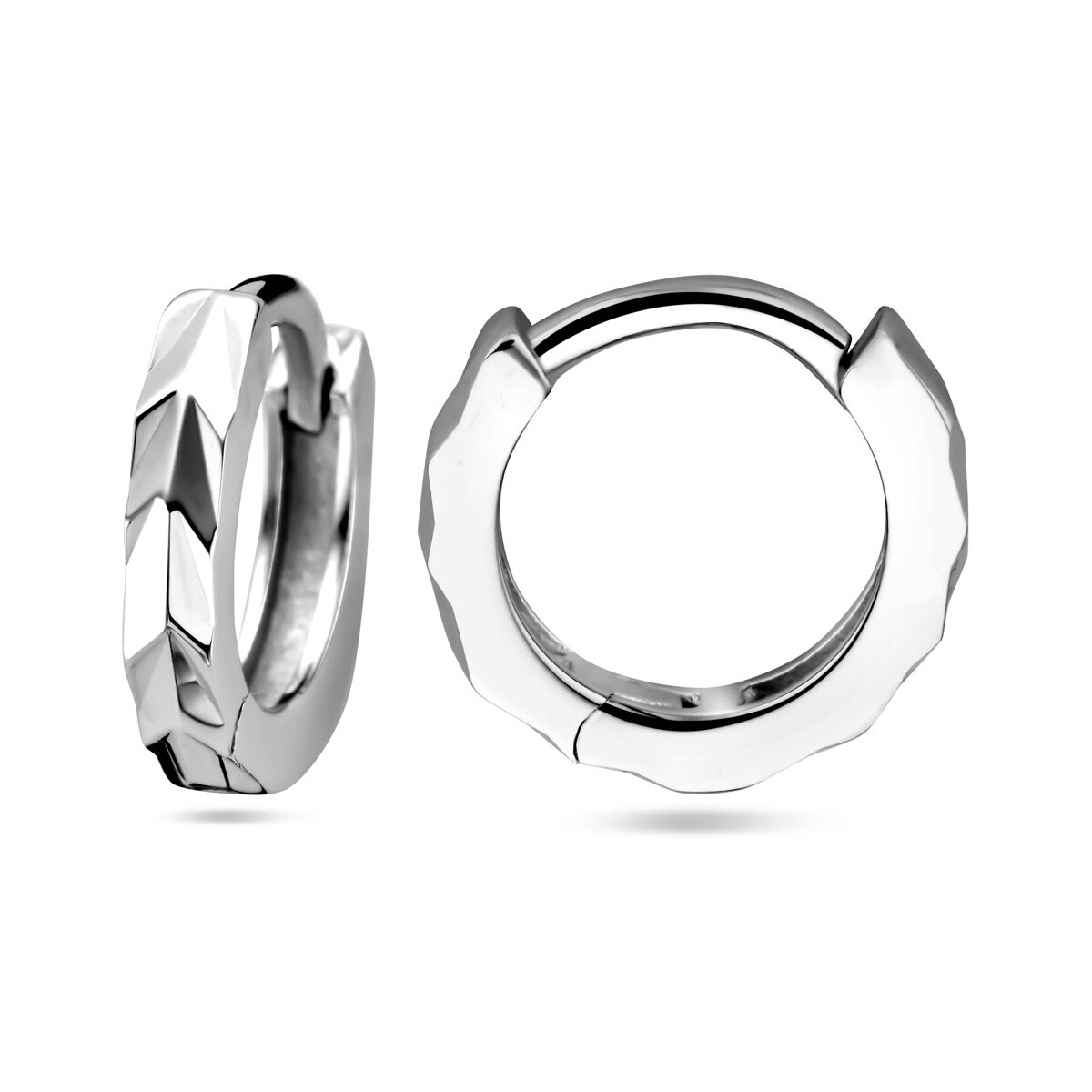 aros planos de plata rodiada