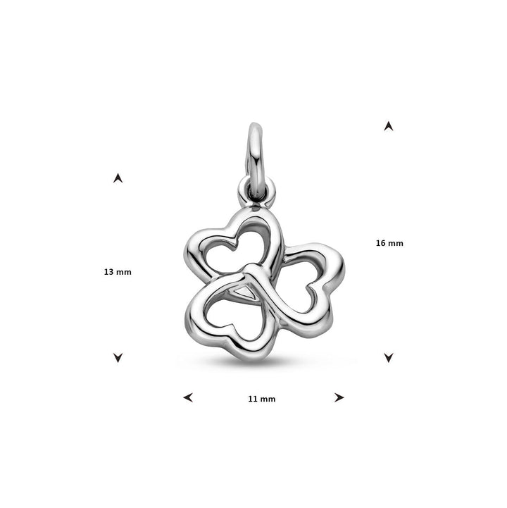 hanger hartjes zilver gerhodineerd