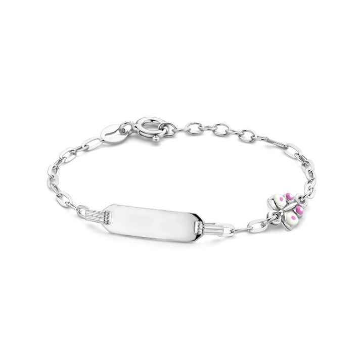 Baby armband zilver vlinder plaat 5,0 mm gerhodineerd