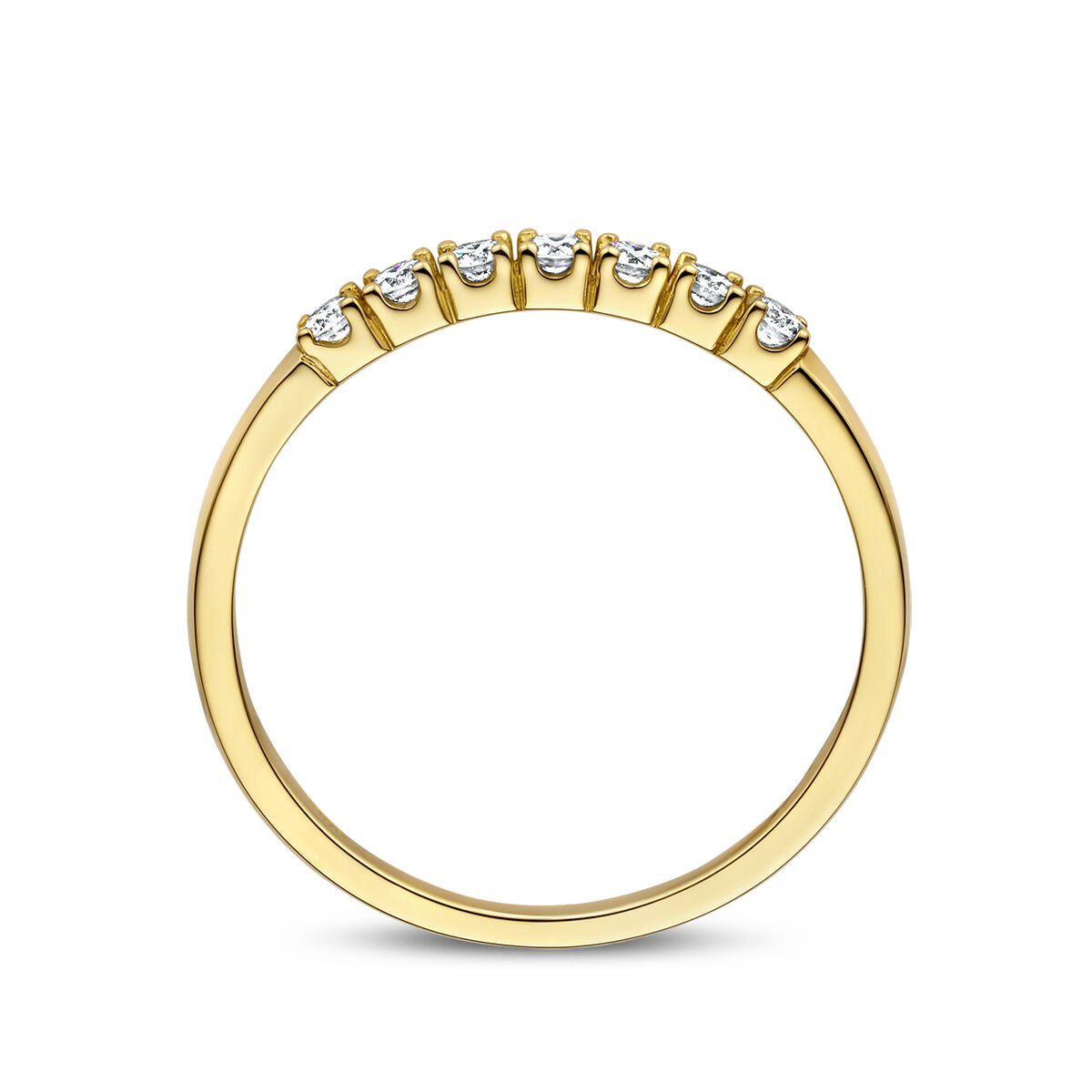 anillo de memoria diamante 0.21ct h si oro amarillo 14K