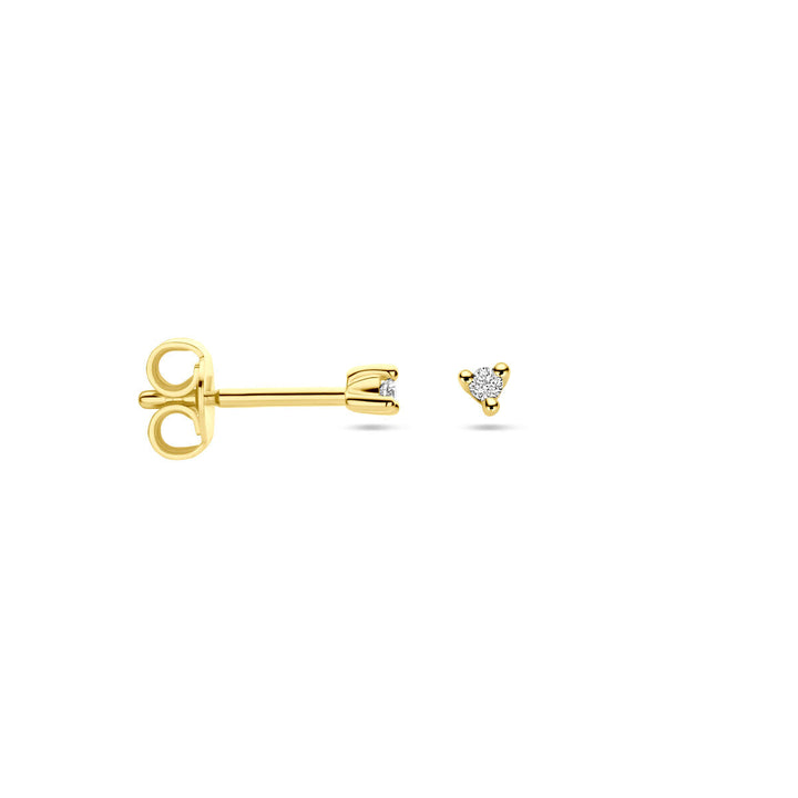 oorknoppen diamant 0.04ct (2x 0.02ct) h p1 14K geelgoud