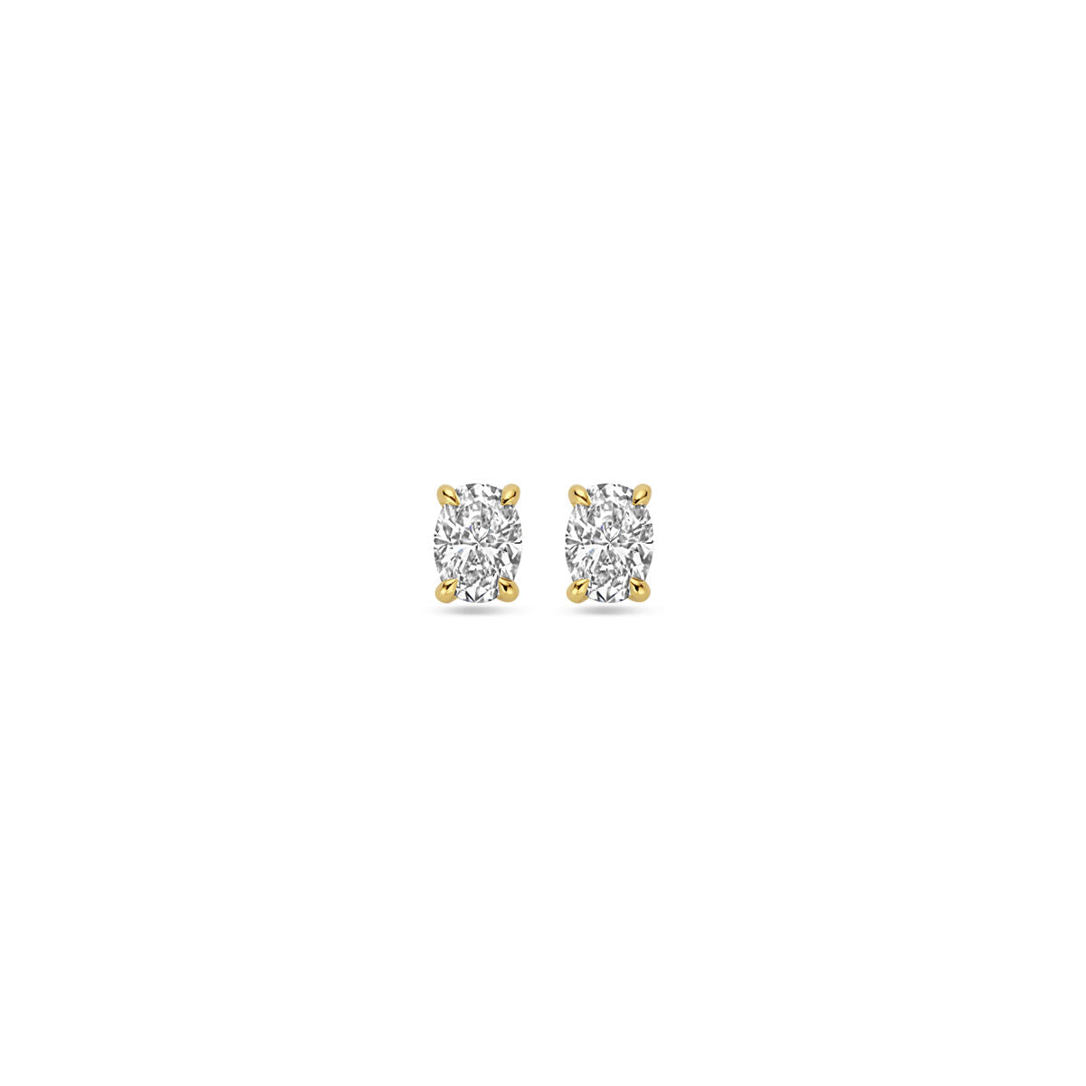 Pendientes de primera puesta con diamantes lab-grown de 0.5 ct en 14K oro amarillo.