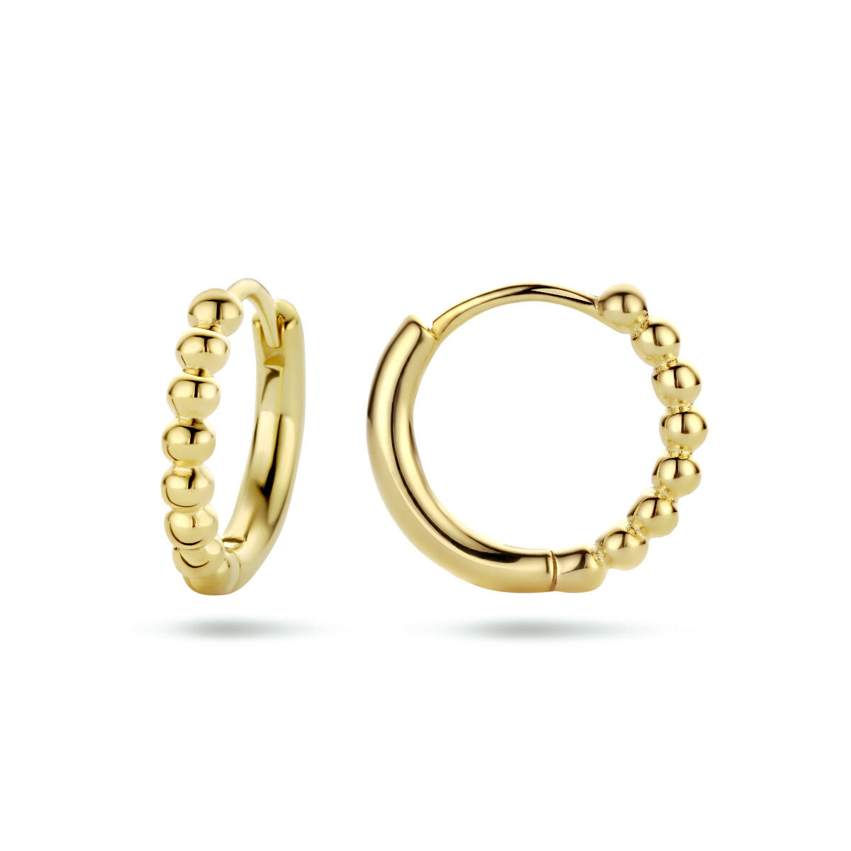 aros bolitas 1 micrón plata chapado en oro amarillo