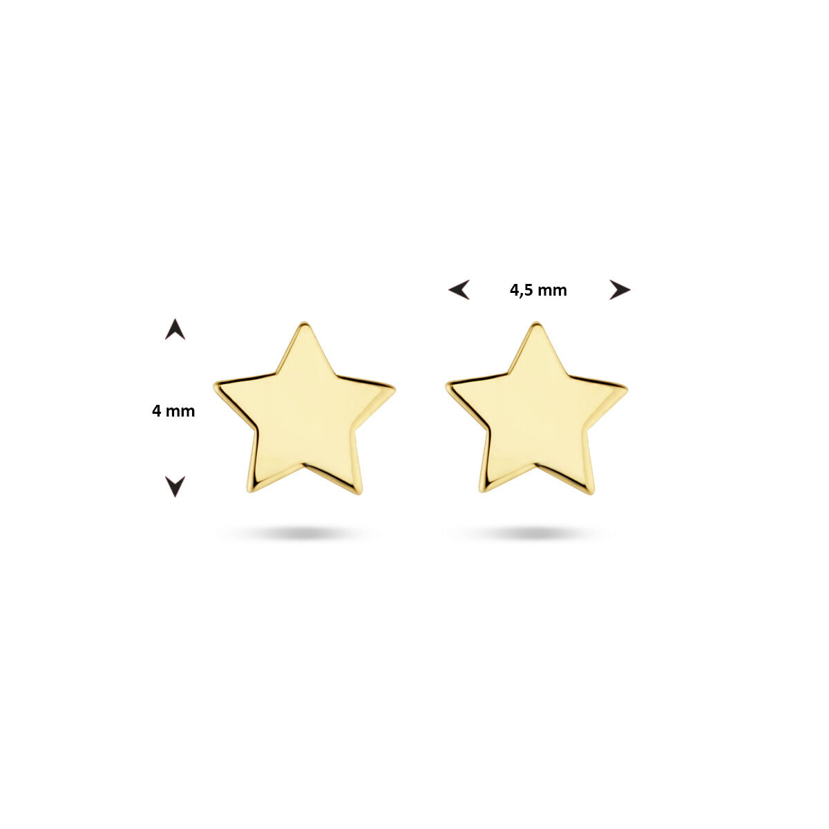pendientes de botón estrella 14K oro amarillo