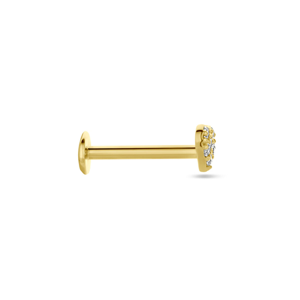 piercing de corazón de zircón 3,5 mm oro amarillo