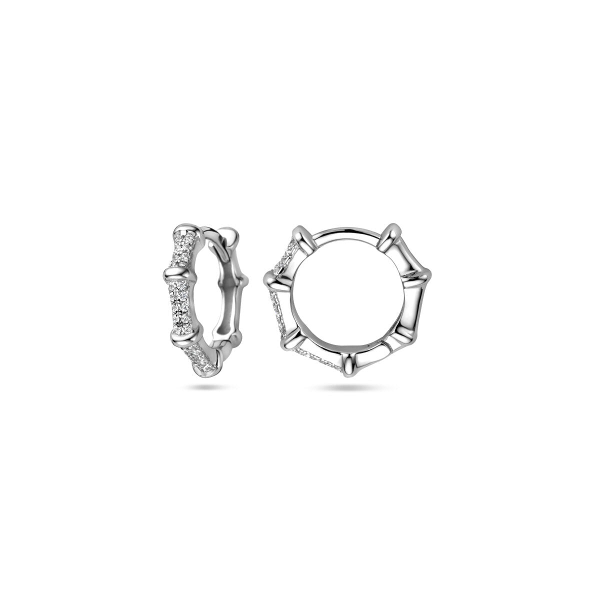 aros de circonita 13 mm plata rodiada