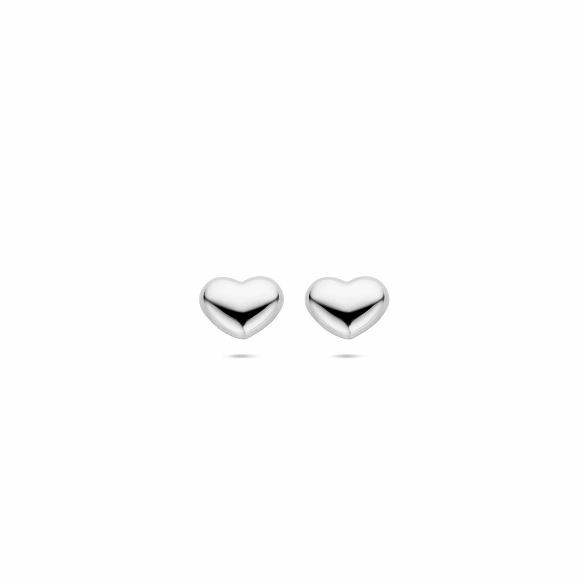 pendientes de botón corazón 8,5 mm plata rodiado