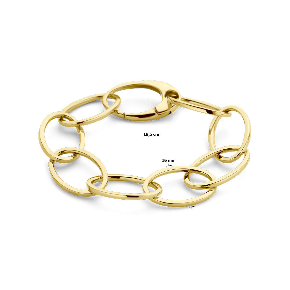 armband 16 mm 19,5 cm 14K geelgoud