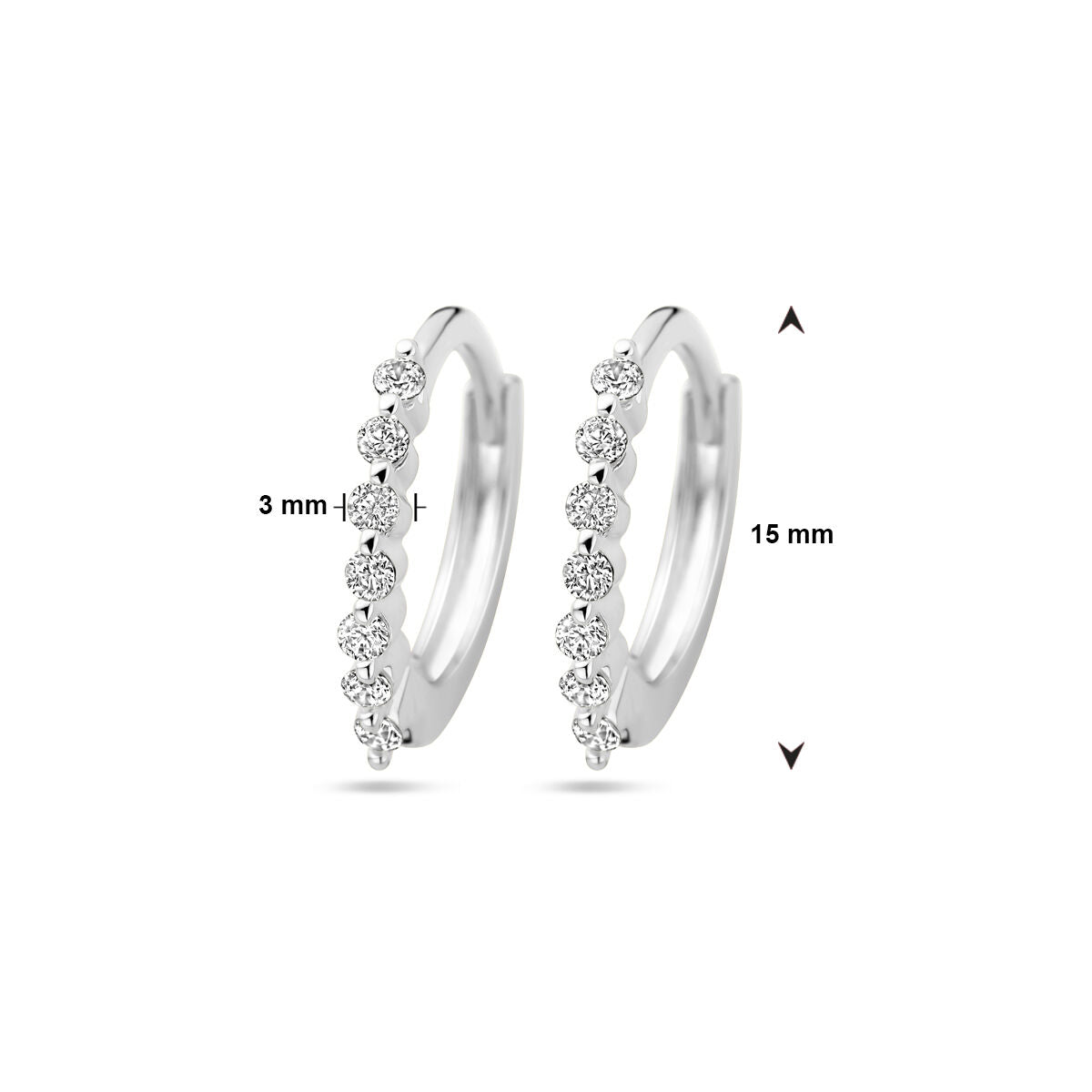 aros de circonita plata rodiado