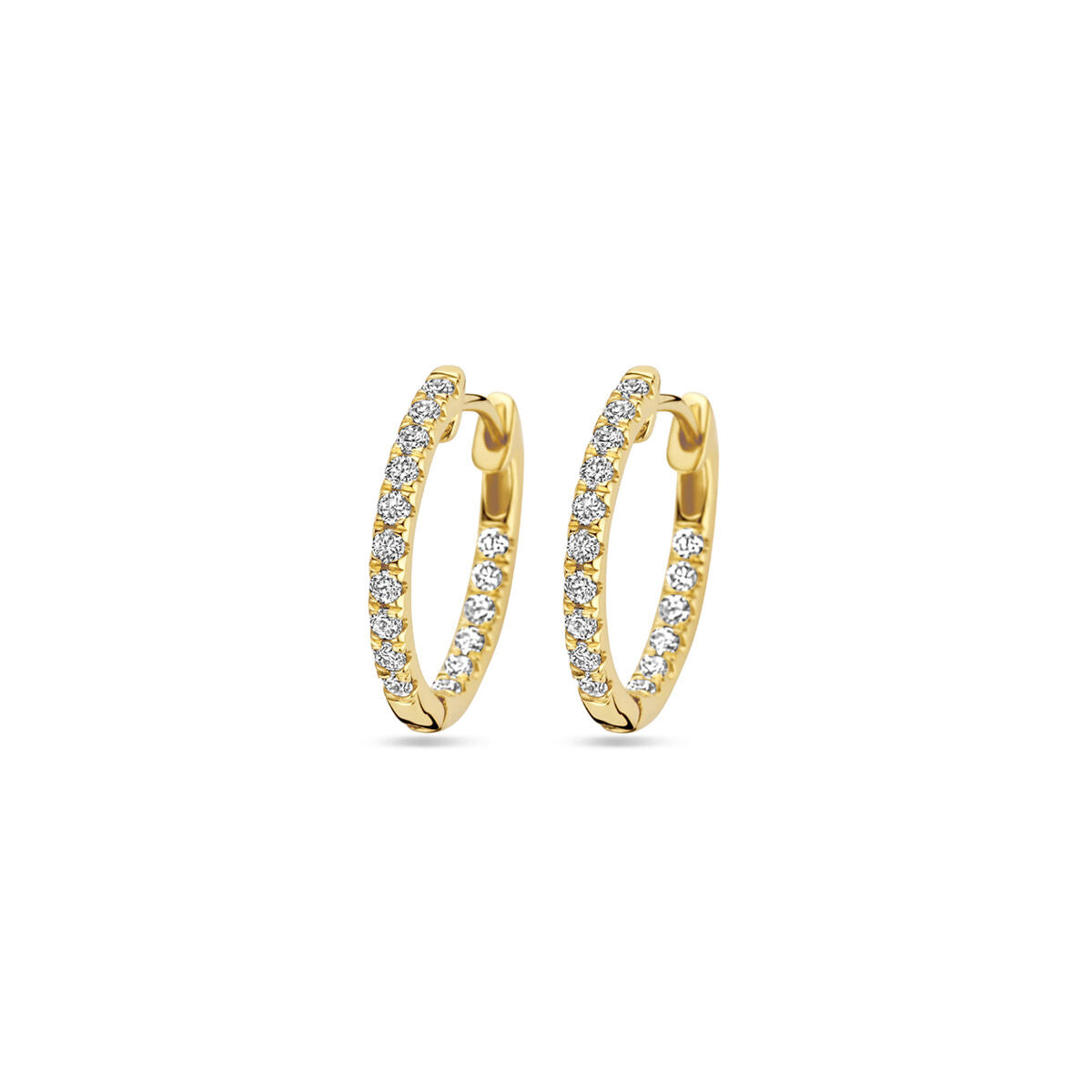 Pendientes de aro de oro amarillo de 14K con diamantes lab-grown de 0.46 ct.