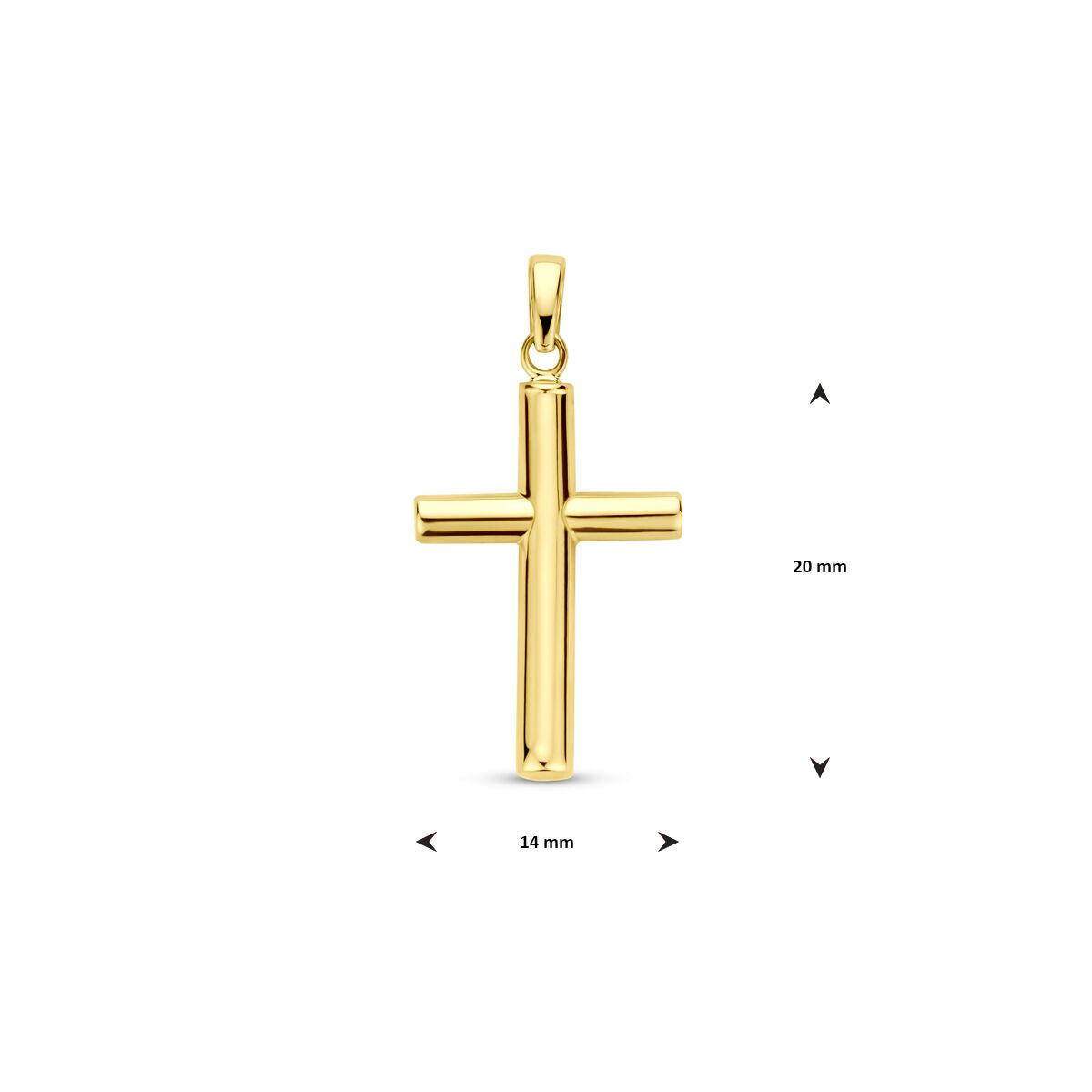 colgante cruz 28 mm 14K oro amarillo