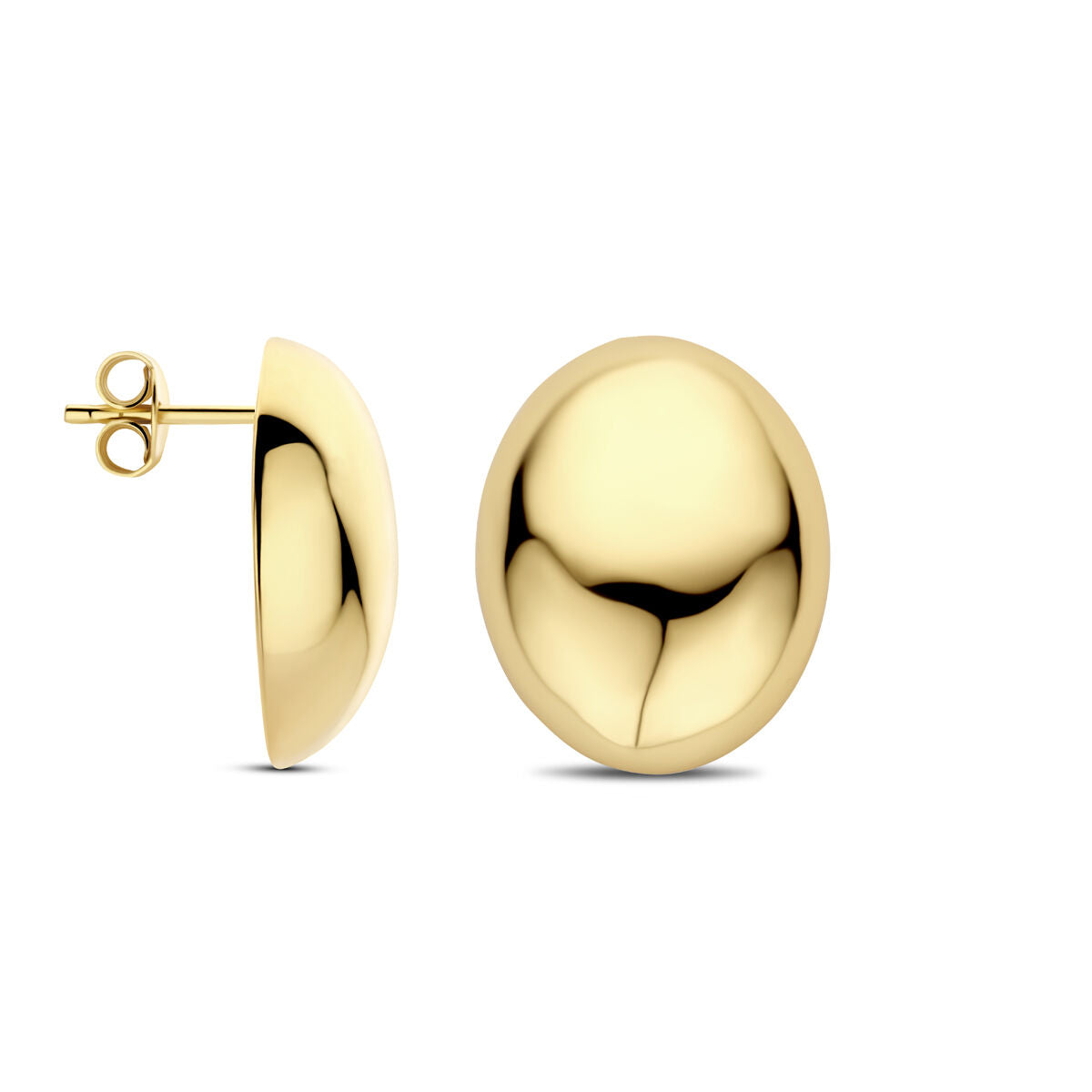 pendientes de botón 20 mm 1 micron plata chapado en oro amarillo