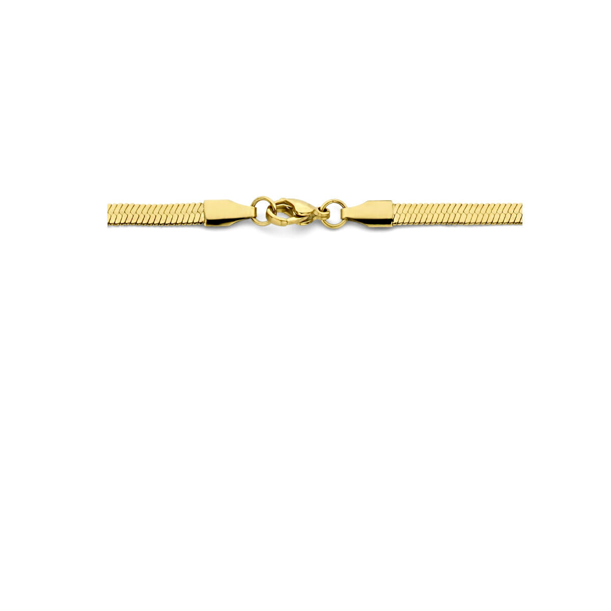 collar serpiente plano 4,2 mm 42 + 4 cm chapado en oro acero inoxidable