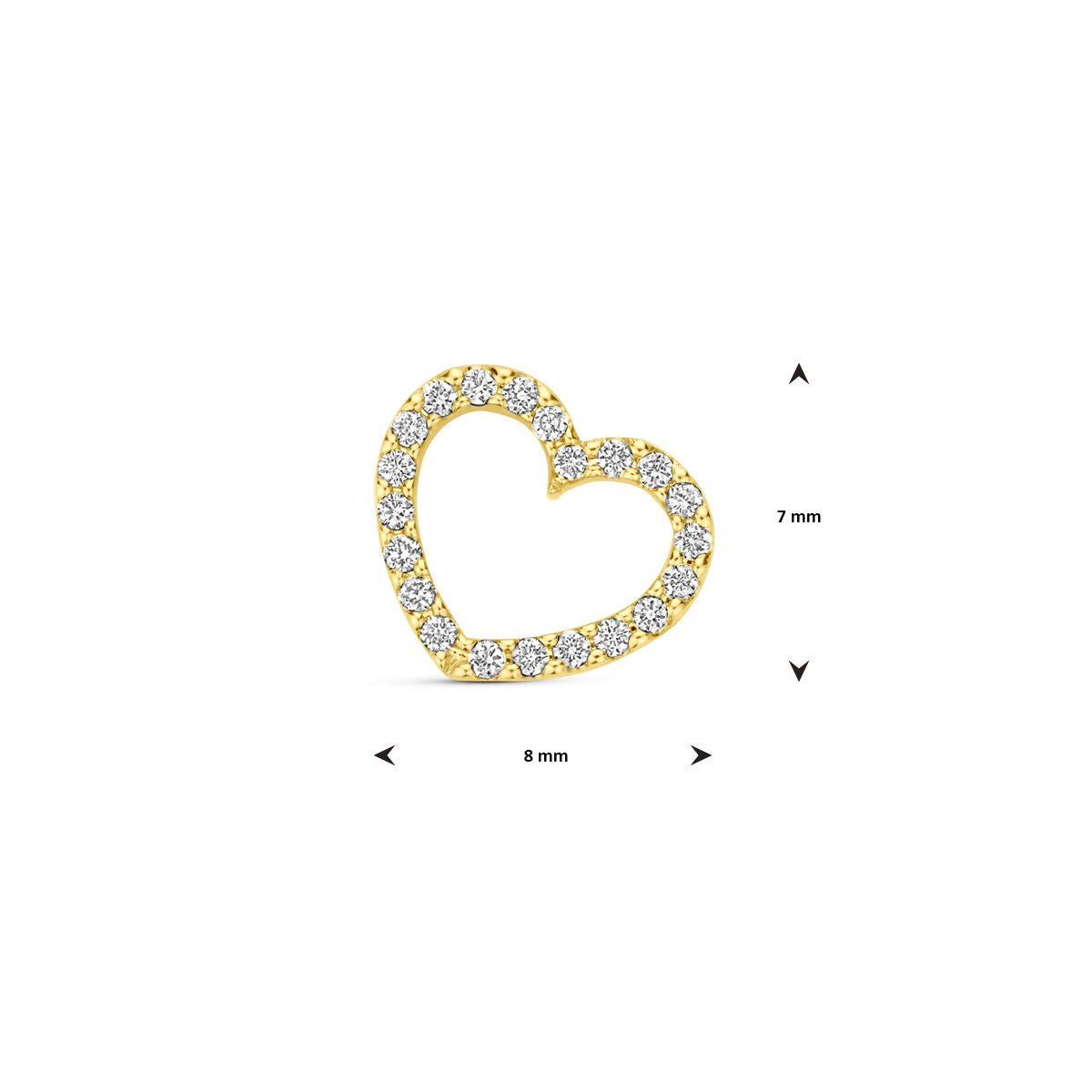 colgante corazón diamante 0.06ct h si 7 mm oro amarillo