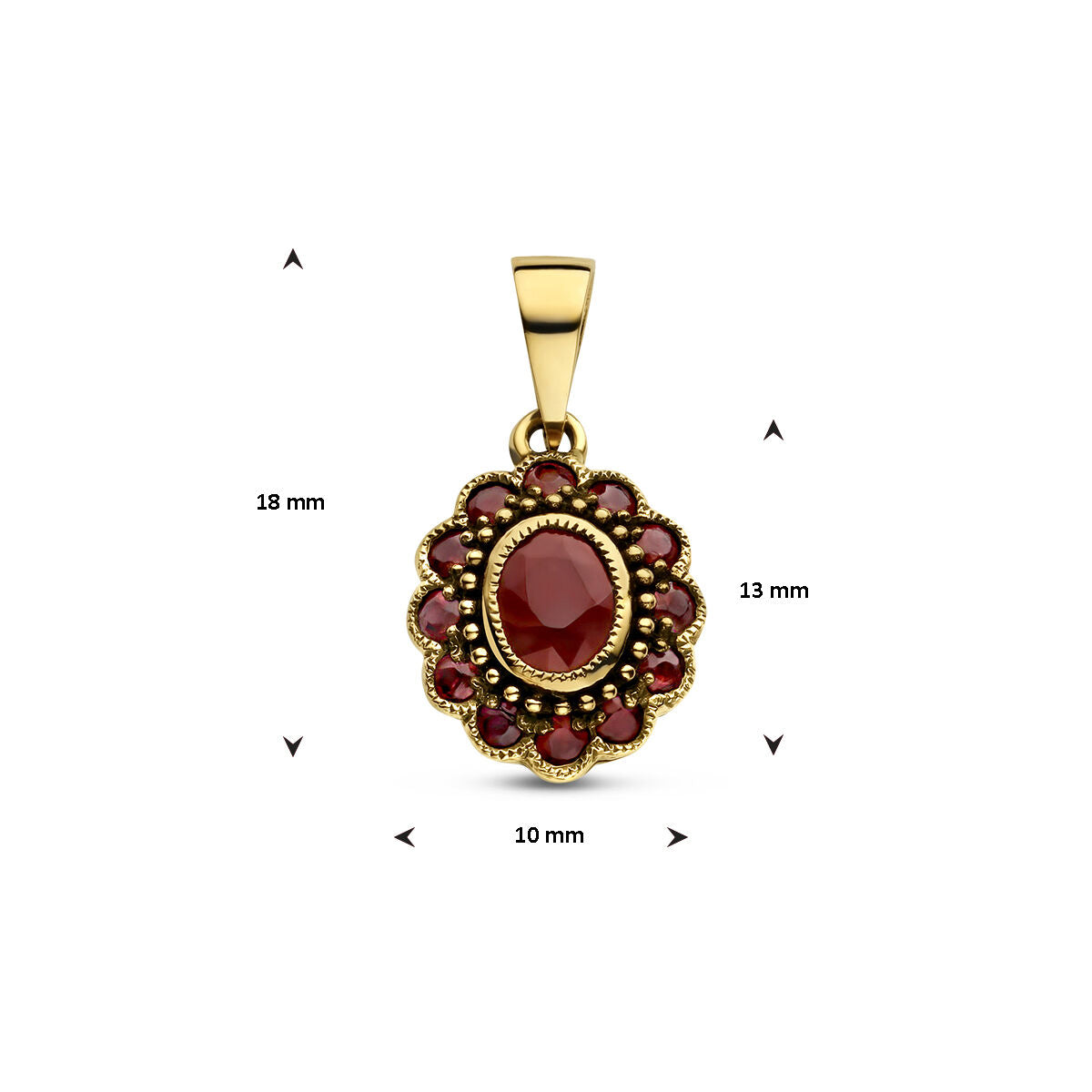 colgante rubí oro amarillo 14K