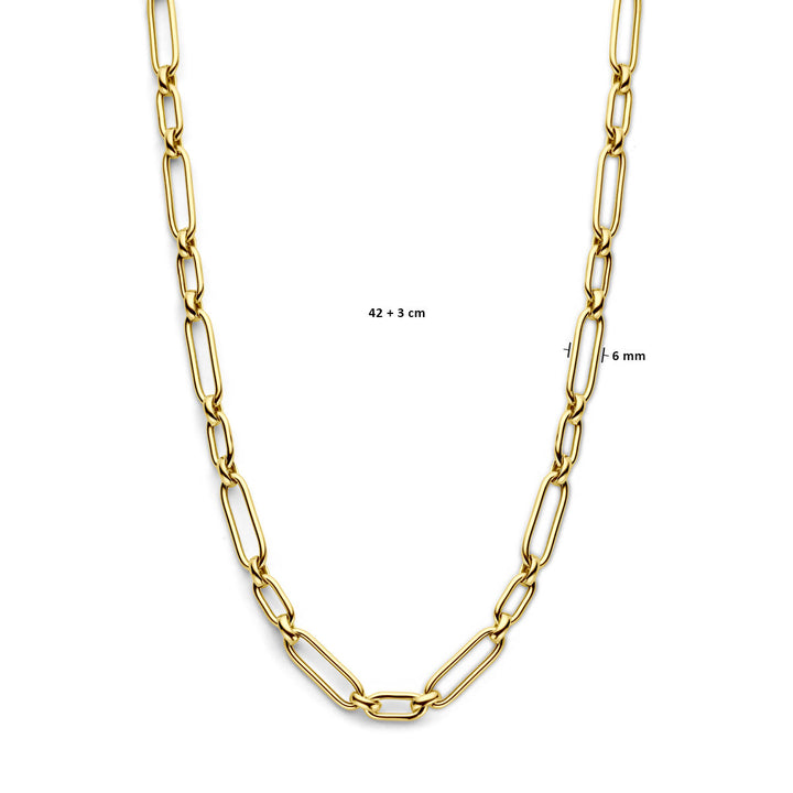 collier 6,0 mm 42 + 3 cm 3 micron zilver verguld (geel)