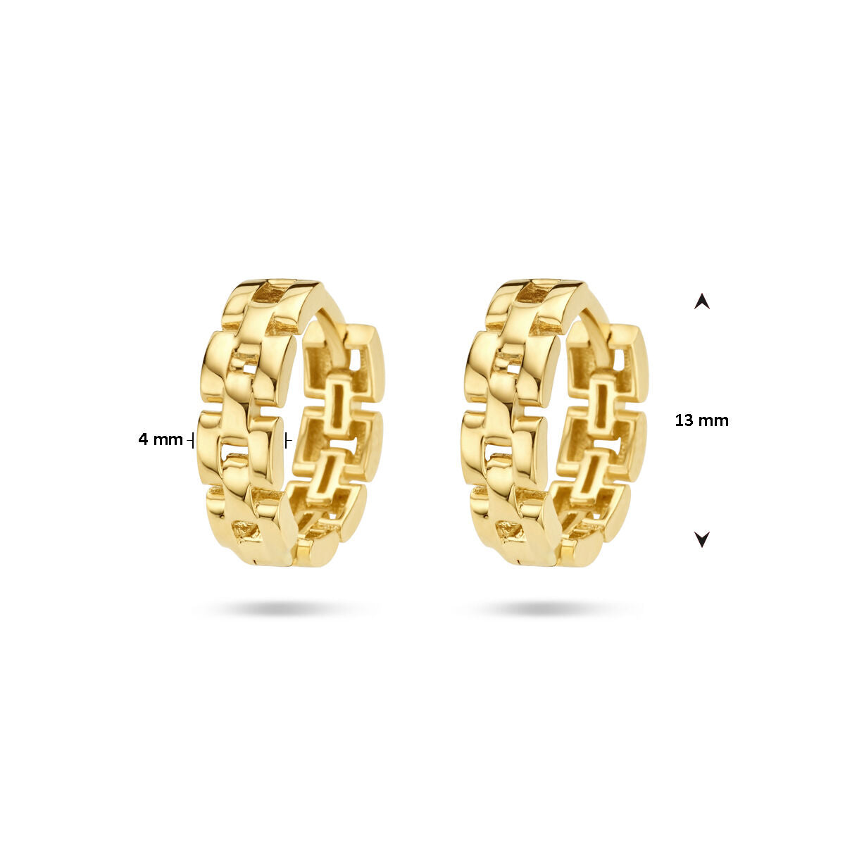 aros de eslabones en oro amarillo de 14K