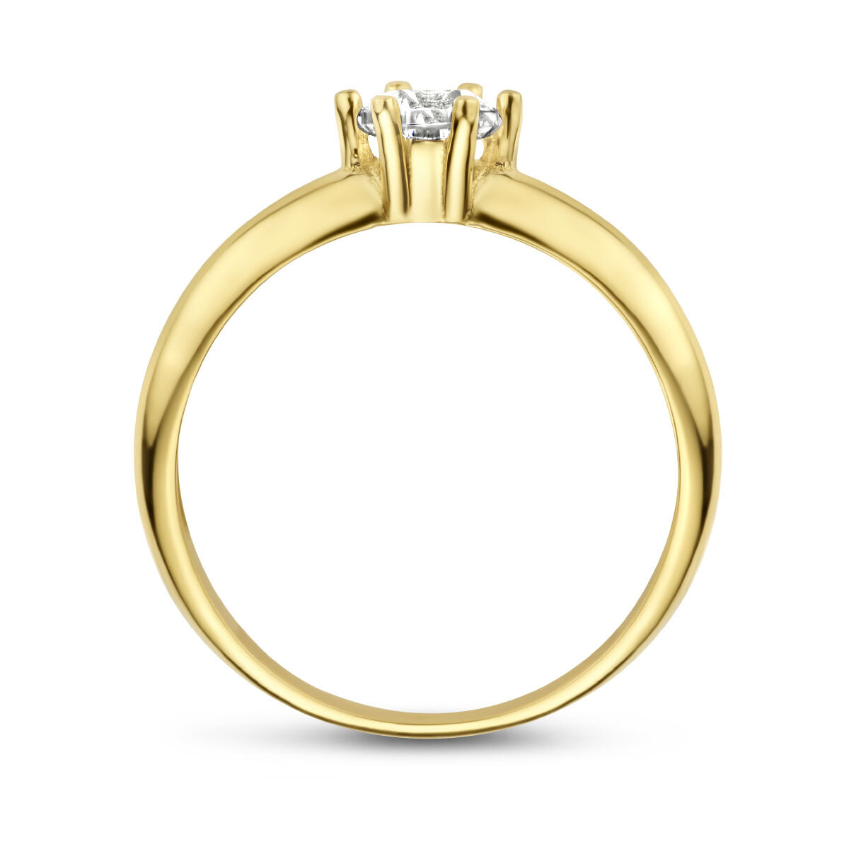 anillo de zircón 14K oro amarillo