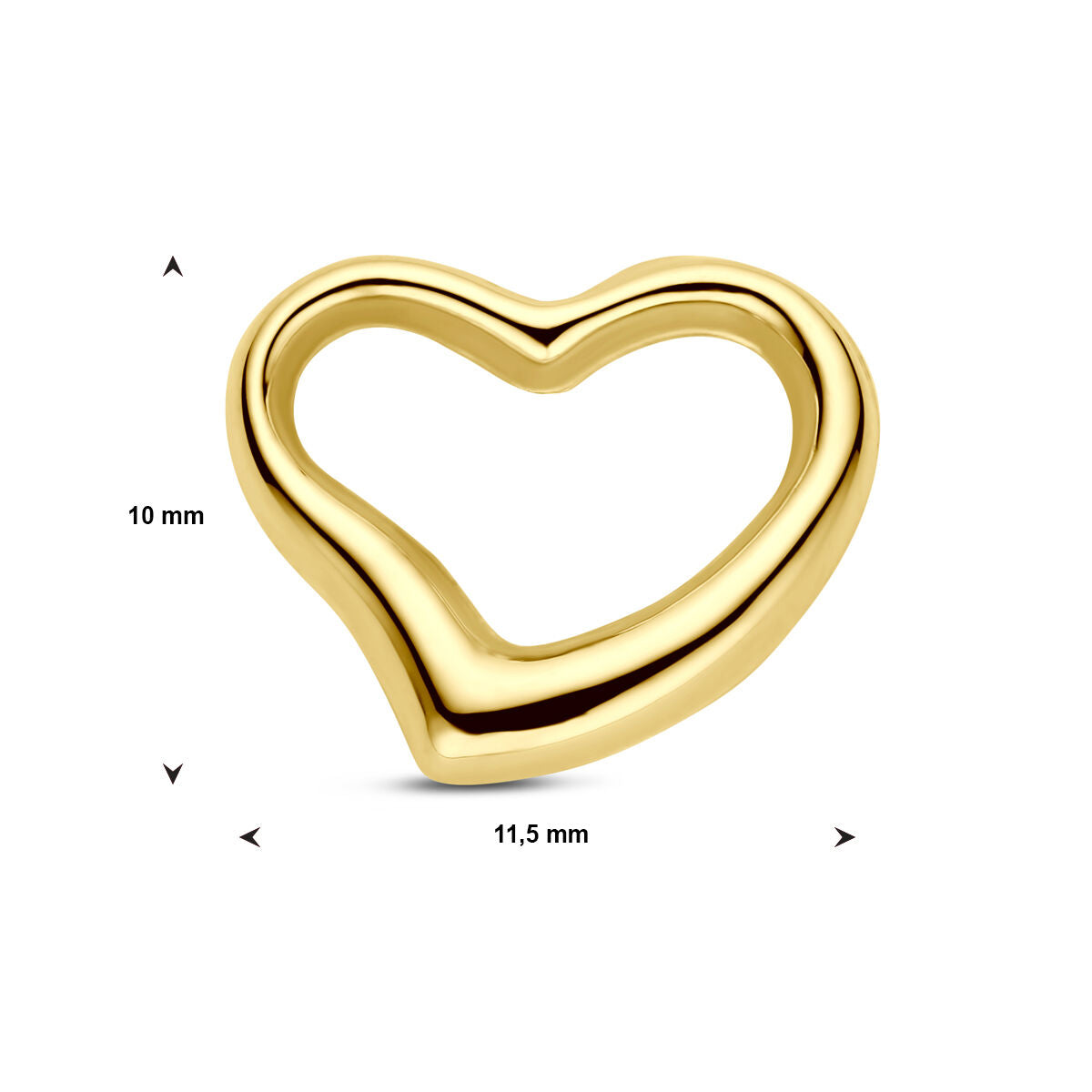 colgante corazón 14K oro amarillo