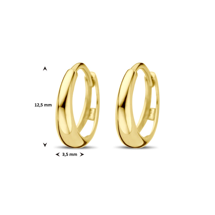 klapoorringen 12,5 mm 14K geelgoud