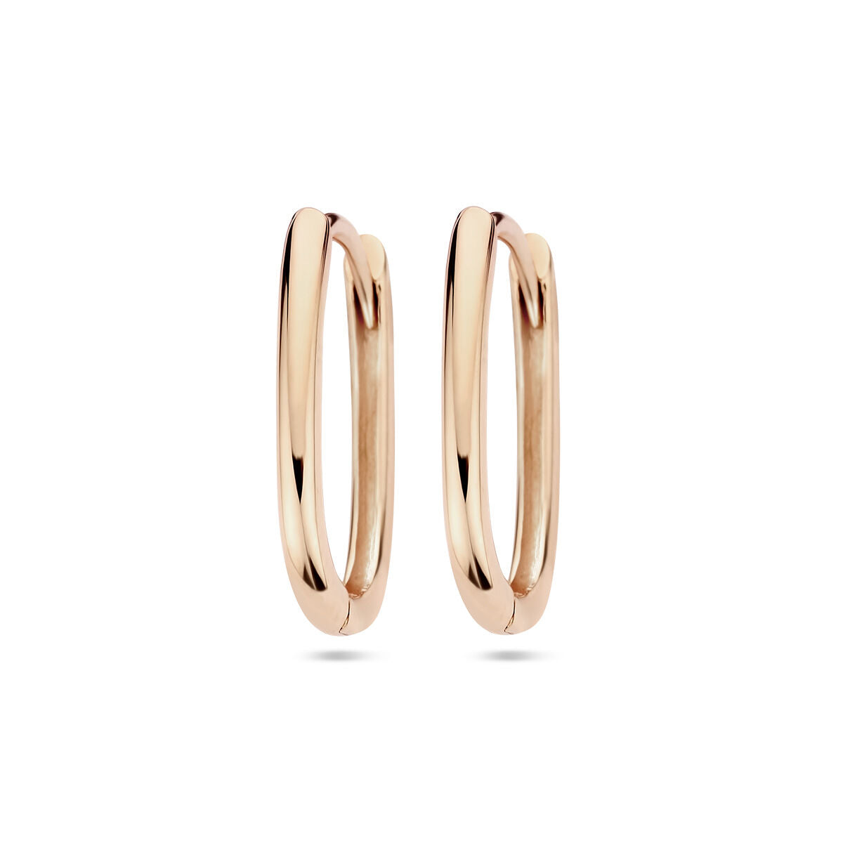 Pendientes de aro en forma de clip de papel en oro rosado de 14K.