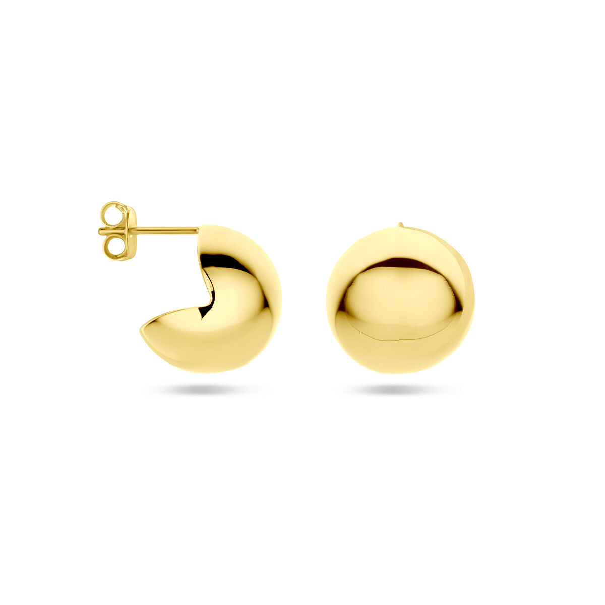 aros 15 mm 1 micron plata chapado en oro amarillo
