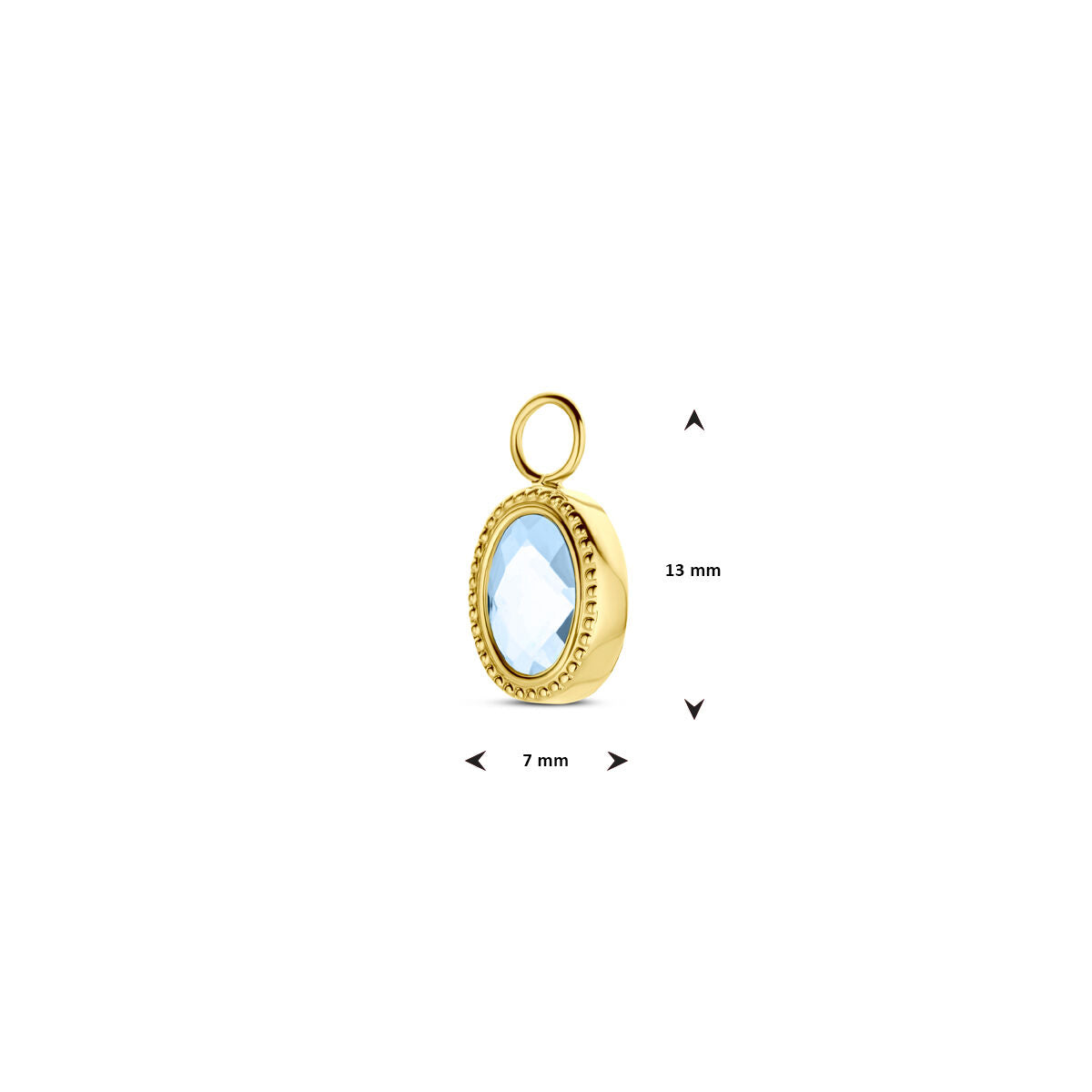 aro colgante topacio azul londres 14K oro amarillo