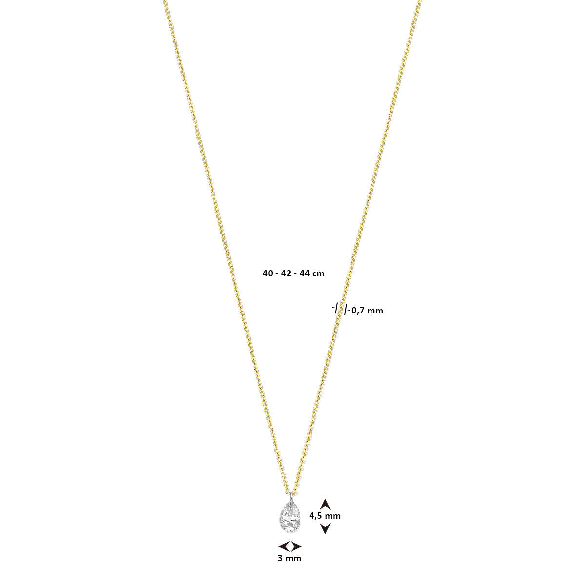 Collar de mujer oro diamante 18K