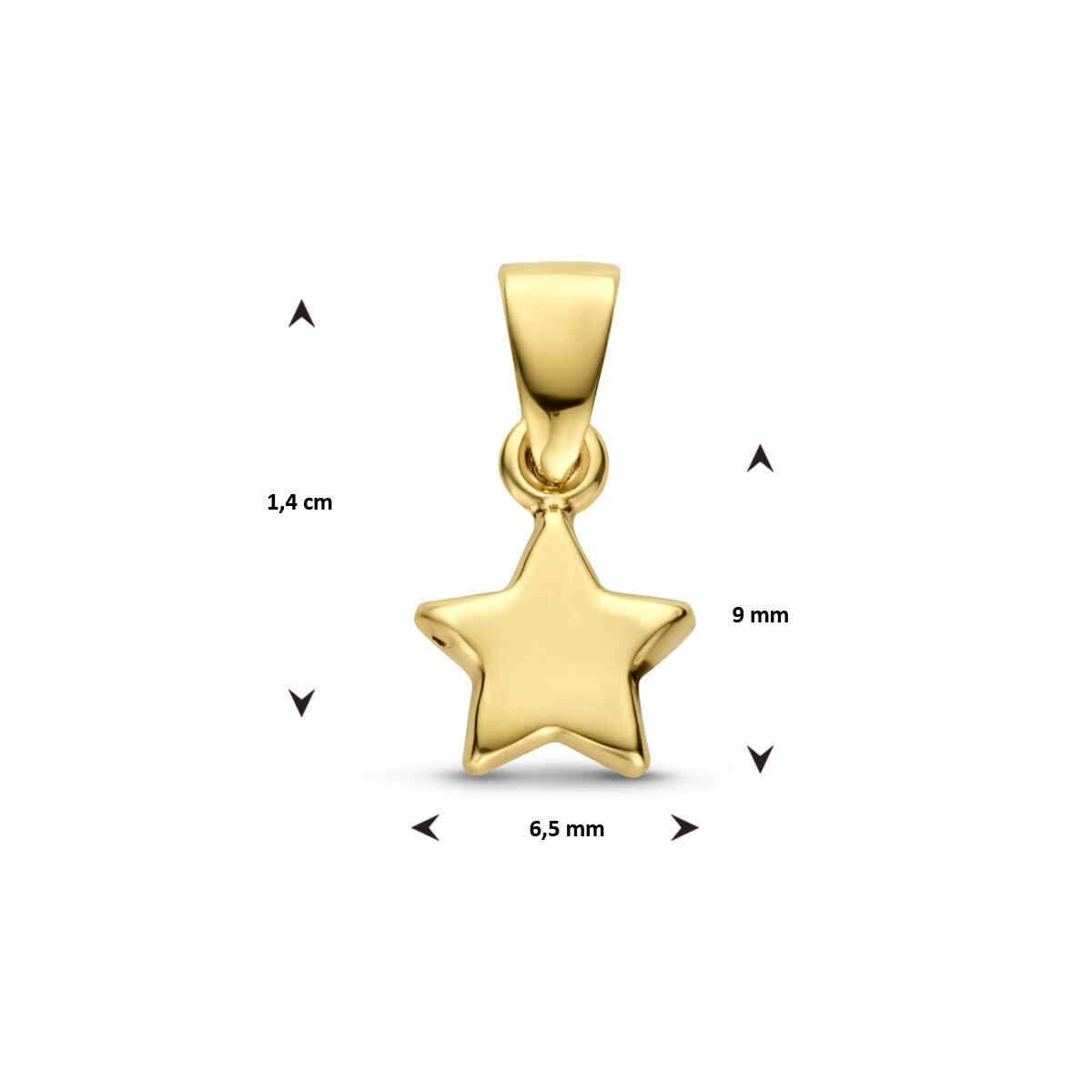colgante estrella 14K oro amarillo